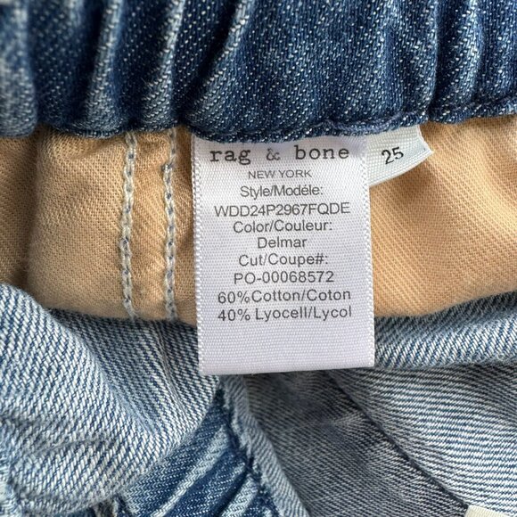 Rag & Bone Ultra Featherweight Logan Wide-Leg Beach Pants Denim Blue 25 - Picture 7 of 10